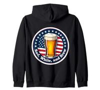 Red White And Brew American Patriot Beer Lover 4 juillet USA Sweat à Capuche