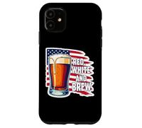 Red White And Brew American Patriot Beer Lover USA 4 juillet Coque pour iPhone 11