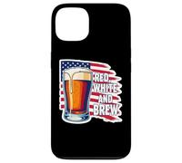 Red White And Brew American Patriot Beer Lover USA 4 juillet Coque pour iPhone 13