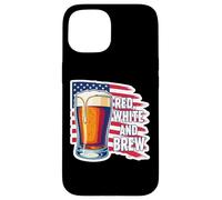 Red White And Brew American Patriot Beer Lover USA 4 juillet Coque pour iPhone 15