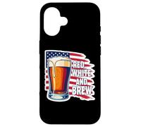 Red White And Brew American Patriot Beer Lover USA 4 juillet Coque pour iPhone 16