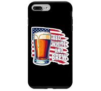 Red White And Brew American Patriot Beer Lover USA 4 juillet Coque pour iPhone 7 Plus/8 Plus