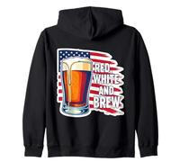 Red White And Brew American Patriot Beer Lover USA 4 juillet Sweat à Capuche