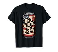 Red White and Brew USA 4th of July Beer Party Patriotic Beer T-Shirt