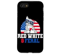 Red White and Feral Funny USA Chaos Party Shirt Coque pour iPhone SE (2020) / 7 / 8