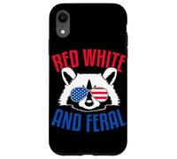 Red White and Feral Funny USA Chaos Party Shirt Coque pour iPhone XR