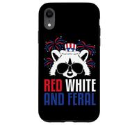 Red White and Feral Funny USA Chaos Party Shirt Coque pour iPhone XR