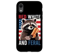 Red White and Feral Funny USA Chaos Party Shirt Coque pour iPhone XR