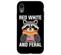 Red White and Feral Funny USA Chaos Party Shirt Coque pour iPhone XR