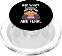 Red White and Feral Funny USA Chaos Party Shirt PopSockets PopGrip pour MagSafe
