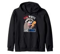 Red White and Feral Funny USA Chaos Party Shirt Sweat à Capuche