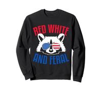 Red White and Feral Funny USA Chaos Party Shirt Sweatshirt