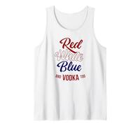 Red White Blue & Vodka Too July 4 USA Drinking Meme Débardeur