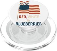 Red White Blueberries Rétro USA Ruban Jeu De Mots Myrtilles PopSockets PopGrip pour MagSafe