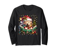 Red White Green Christmas Dog for Xmas Golden Retriever Mom Manche Longue