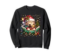 Red White Green Christmas Dog for Xmas Golden Retriever Mom Sweatshirt
