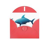 Red WHJSHOP Carte de vœux avec impression de la vie dans l'océan - Papier nacré double face haut de gamme Effet perle Love Buckle Enveloppe en papier nacré