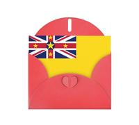 Red WHJSHOP Carte de vœux avec impression drapeau de Niue - Papier nacré haut de gamme avec effet nacré double face