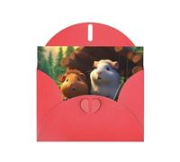 Red WHJSHOP Carte de vœux imprimée cochons d'Inde - Papier nacré haut de gamme avec effet nacré double face