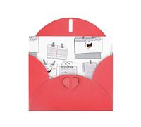 Red WHJSHOP Carte de vœux imprimée Happy Note Every Day - Papier nacré double face haut de gamme Effet perle Love Buckle Enveloppe en papier perlé