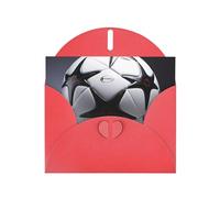 Red WHJSHOP Carte de vœux Motif football Noir/blanc Papier nacré double face Effet perle Enveloppe en papier perlé