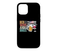 Red Wine and Booze Drink Beer American Flag 4th of July Coque pour iPhone 12/12 Pro
