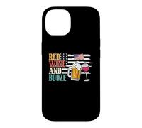 Red Wine and Booze Drink Beer American Flag 4th of July Coque pour iPhone 14