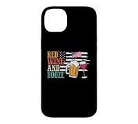 Red Wine and Booze Drink Beer American Flag 4th of July Coque pour iPhone 14 Plus