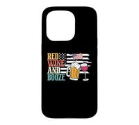 Red Wine and Booze Drink Beer American Flag 4th of July Coque pour iPhone 15 Pro