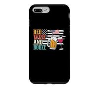 Red Wine and Booze Drink Beer American Flag 4th of July Coque pour iPhone 7 Plus/8 Plus