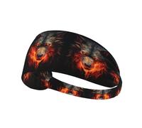 Red Wolf and Fire Bandeau extensible antidérapant anti-transpiration pour homme et femme Pour gym, course à pied, yoga, tennis