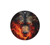 Red Wolf and Fire Lot de 4 cartes parfumées à suspendre pour armoire, salle de bain, voiture, longue durée