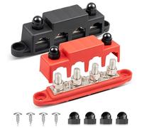 RED WOLF Bloc de distribution 150 A - 12 V-48 V CC - Rail de distribution avec 4 x M8 et 3 x boulons M4 - Pour voiture, marine, camping-car, camion, système électrique, masse positive - Busbar