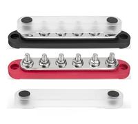 RED WOLF Bloc de distribution de courant 150 A avec 6 goujons de bornes M6, bloc de distribution de courant de masse positive pour voiture, marine, camping-car, camion, système électrique