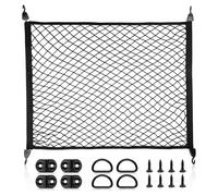 RED WOLF Filet de coffre de voiture, 80 x 60 cm, s'étend jusqu'à 160 x 110 cm, très élastique, universel, pour voiture, SUV, organiseur arrière de coffre, avec crochets de fixation, anneaux en D