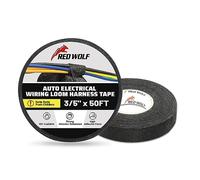 RED WOLF Lot de 2 rouleaux de ruban adhésif électrique en tissu haute température pour harnais électrique automobile - Protection contre le bruit - 15 mm x 15 m - Noir