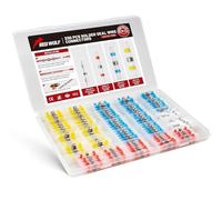 RED WOLF Lot de 330 connecteurs de soudure thermorétractables étanches pour voiture, marine, maison, connecteur de fil soudé, rapport de rétrécissement 3:1