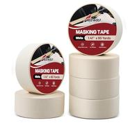 RED WOLF Lot de 6 rubans de masquage de 3,6 cm x 58,4 m, usage général pour peinture, artisanat, étiquette, peinture de voiture, ligne de peinture tranchante, sans résidus, ruban de papier crépon
