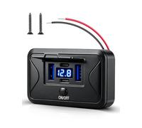 RED WOLF Prise USB C 78 W 12 V 4 ports 36 W PD & Dual 18 W QC3.0 Chargeur rapide de voiture avec interrupteur et voltmètre, étanche, encastrable, type C, pour camping-car, voiture, camion, bateau