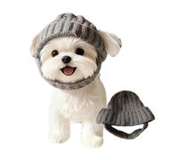 Red Wool Knit Dog Beanie with Ear Flaps,Pet Warm Winter Hat,Windproof Comfortable Soft Breathable Dogs Beanies,Soft Warm Winter Hat for Small Dogs (Grey)