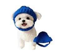 Red Wool Knit Dog Beanie with Ear Flaps,Pet Warm Winter Hat,Windproof Comfortable Soft Breathable Dogs Beanies,Soft Warm Winter Hat for Small Dogs (Blue)