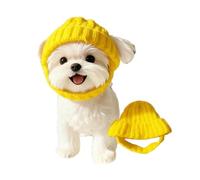 Red Wool Knit Dog Beanie with Ear Flaps,Pet Warm Winter Hat,Windproof Comfortable Soft Breathable Dogs Beanies,Soft Warm Winter Hat for Small Dogs (Yellow)