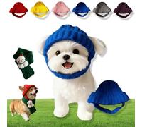 Red Wool Knit Dog Beanie with Ear Flaps - Warm Winter Hat, Washable Pet Christmas Outfit, Cozy Stretchy Knit Hats for Small Dogs, Funny Cute Crocheted Dog Snood for Indoor and Outdoor Use (Green*D)