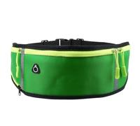 RED X Ceinture de course légère en néoprène avec support pour bouteille d'eau et écouteurs réglables, Vert, Taille unique, Ceinture de course