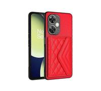 (Red)YB Leather Coating Series-8 Compatible For OnePlus Nord CE 3 Lite 5G Case Phone Card Bag with Kickstand