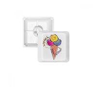 Red Yellow Blue Ice Cream Ball Element Illustration PBT Keycaps pour clavier mécanique Blanc OEM sans marquage R4 multicolore