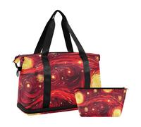 Red Yellow Sky Duffel Bag Carry On Tote Bag avec sangle réglable pour le sport multifonctionnel, Ciel rouge-jaune, 1 Size, Ciel rouge et jaune, 1 size