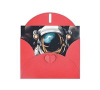 Red YYHWHJDE Air Carte de vœux avec image d'astronaute 15,2 x 10,2 cm avec effet nacré double face et encre respectueuse de l'environnement