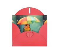 Red YYHWHJDE Bird Under the Rainbow Umbrella Prints Carte de vœux 15,2 x 10,2 cm - Design tendance et unique pour diverses occasions