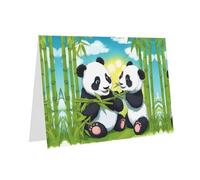Red YYHWHJDE Carte de vœux avec deux pandas heureux 15,2 x 10,2 cm - Design tendance et unique pour diverses occasions